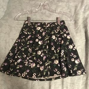 SOLD IRL Grey Floral Mini Skater Skirt